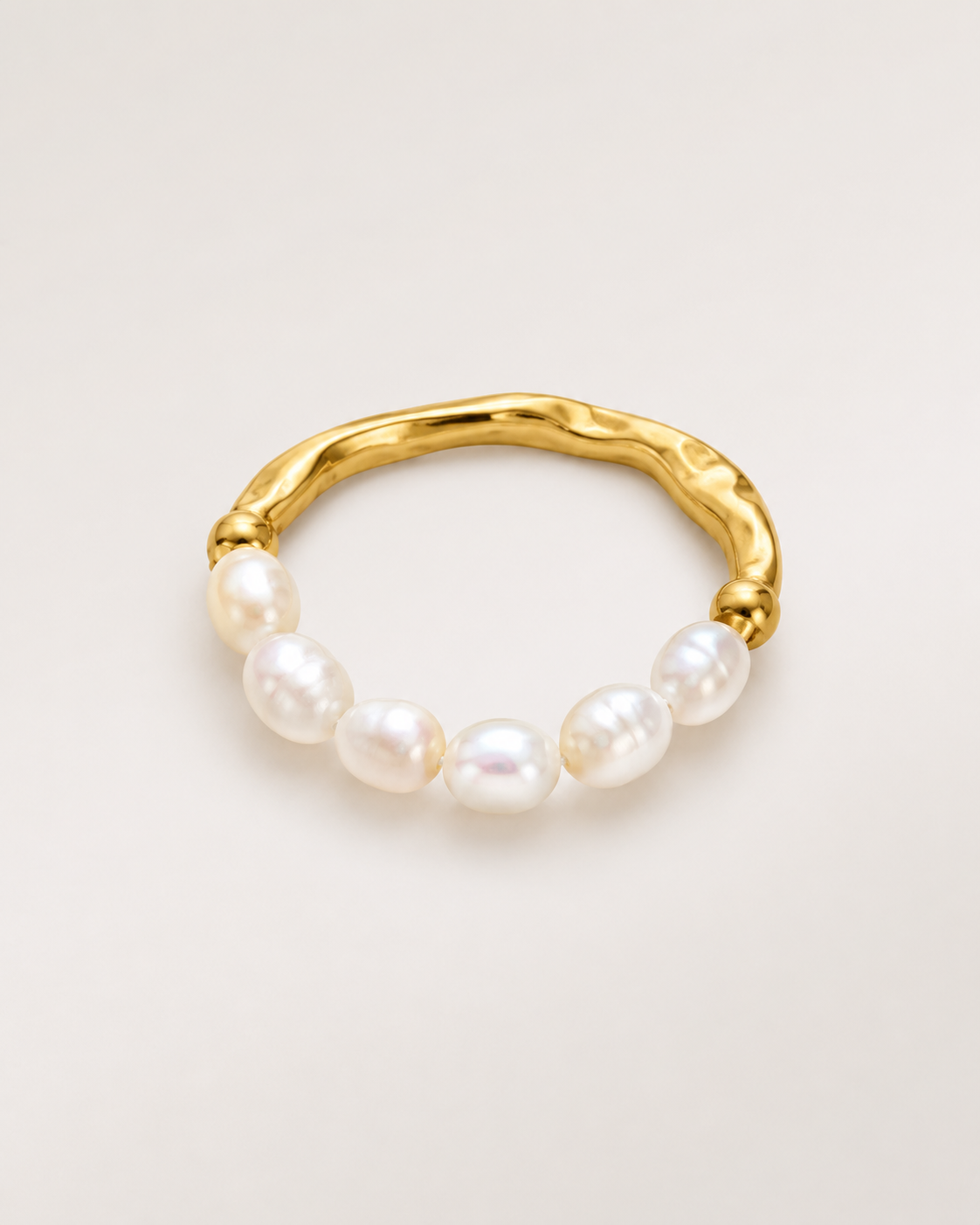 Alternate product view of Inner Light Baroque Pearl Ring by AURAM with organic baroque pearl detail