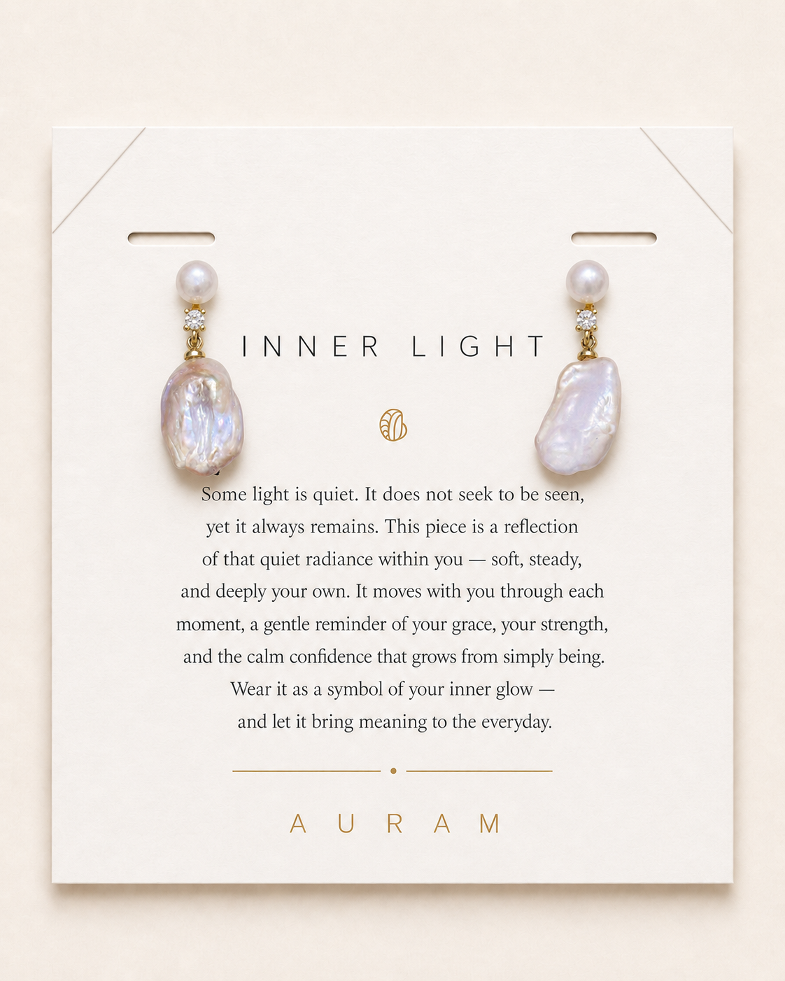 Moon Tide Baroque Pearl Earrings by AURAM with moon-inspired baroque pearl detail