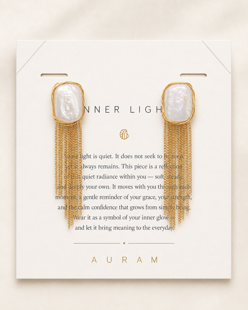 Falling Light Baroque Pearl Tassel Earrings by AURAM with organic pearl drops