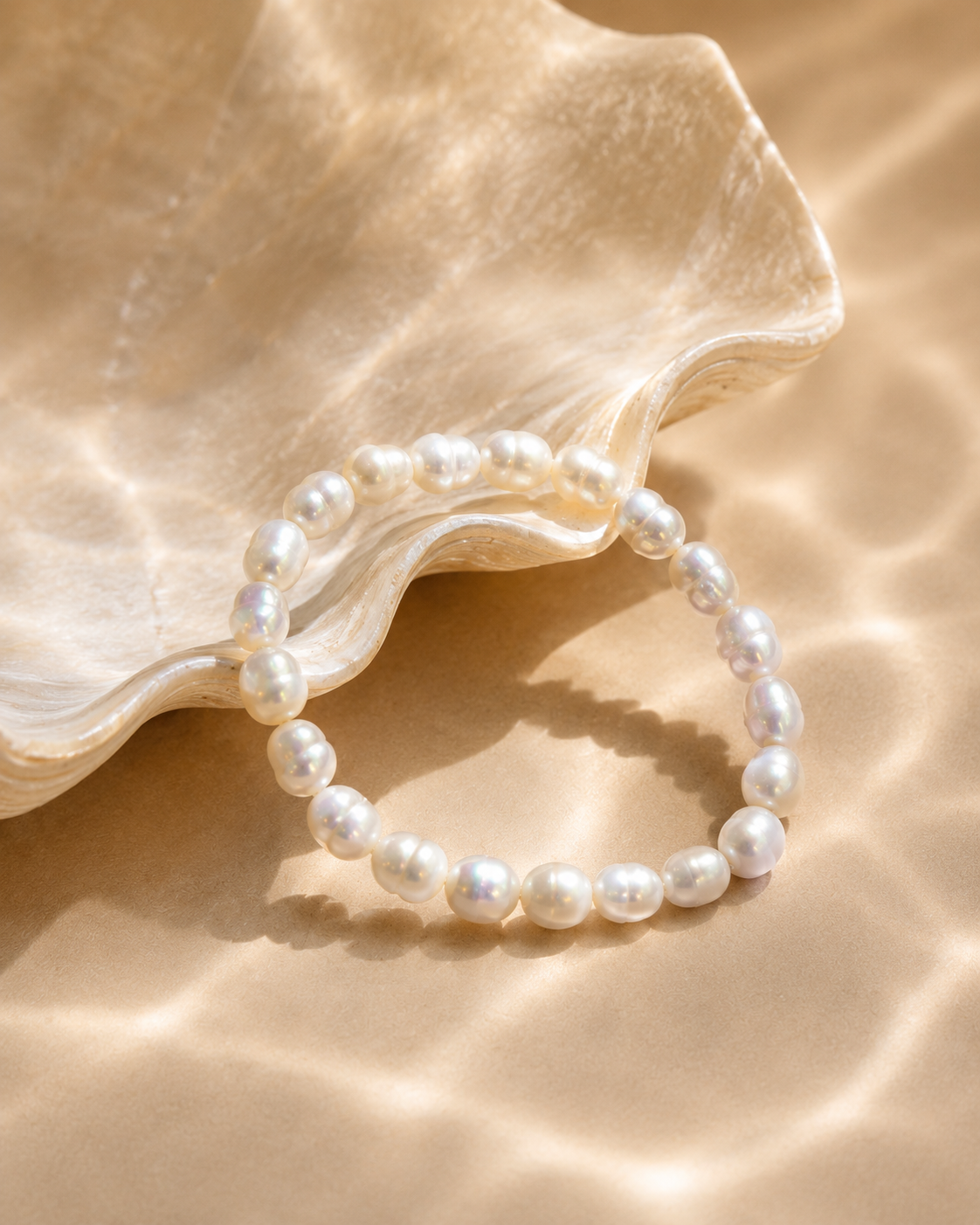 Additional view of Lucky Pearl Bracelet by AURAM with naturally irregular freshwater pearls