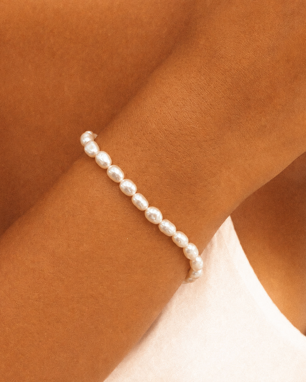 Alternate product view of Lucky Pearl Bracelet by AURAM with naturally irregular freshwater pearls
