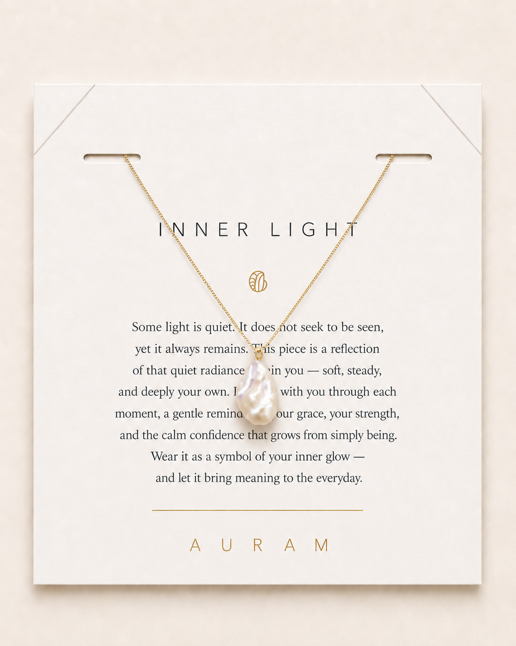 Baroque Pearl Pendant Necklace by AURAM with naturally irregular pearl pendant and gold-tone chain
