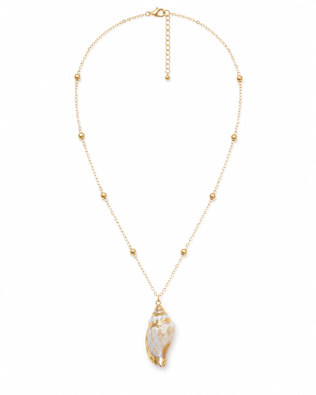 Additional view of Sea Glow Shell Pendant Necklace by AURAM with shell-inspired coastal pendant